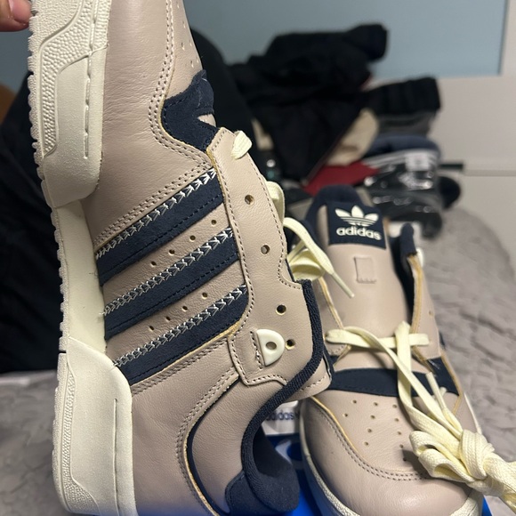 adidas Cream Sneakers with Soft Suede Upper and White Sole - Picture 3 of 4